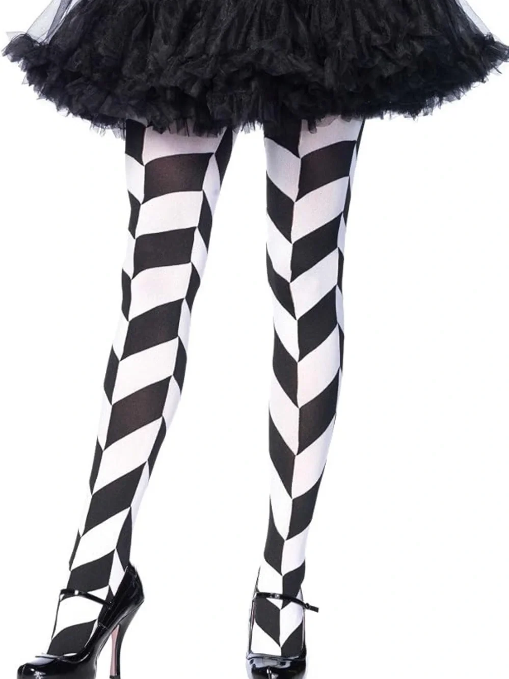 Brand New-Leg Avenue Black and White Chevron Tights